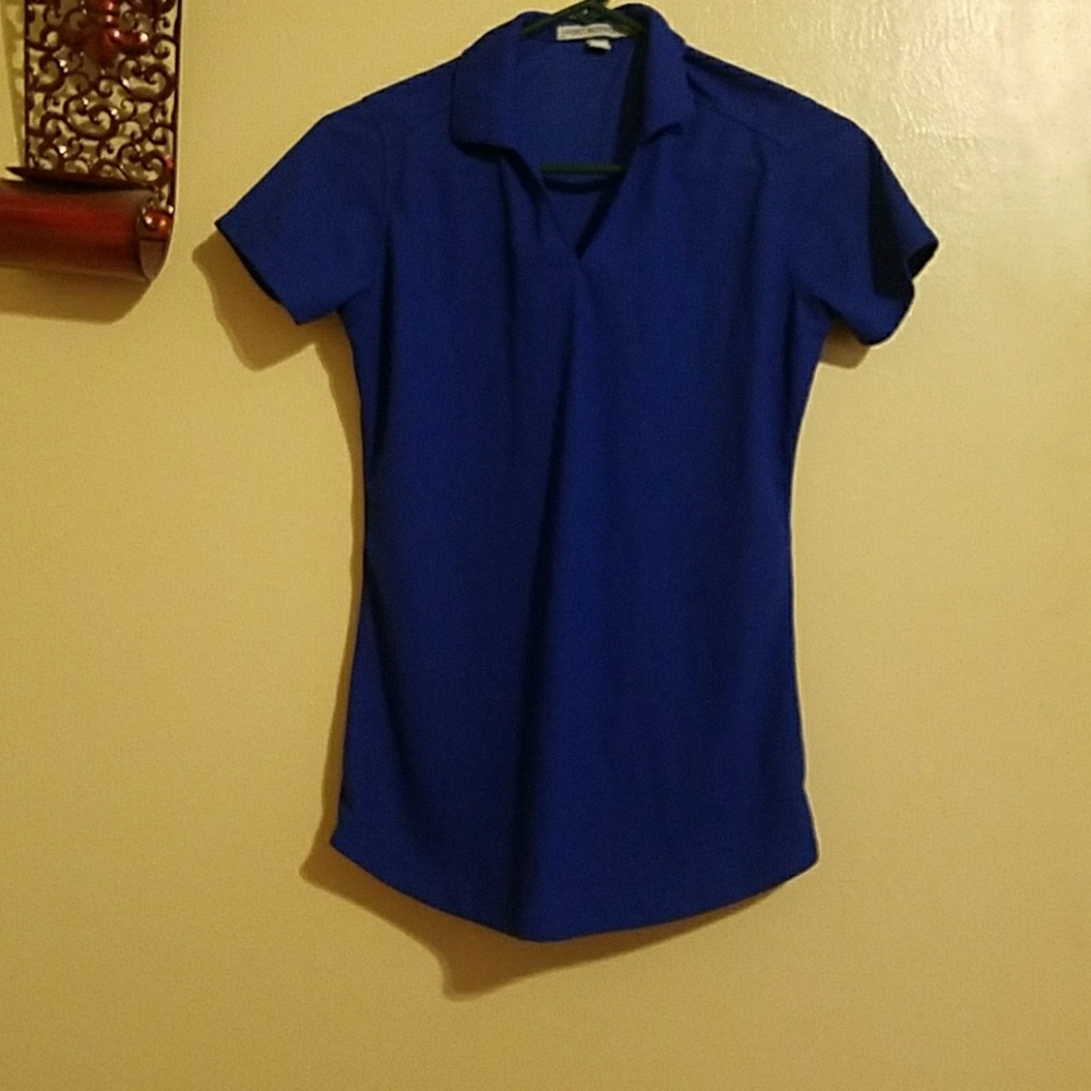 Collared golf royal blue top